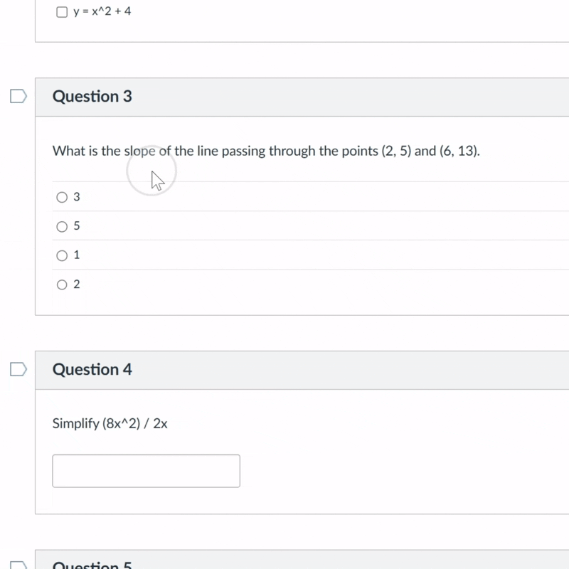 Double-click the question